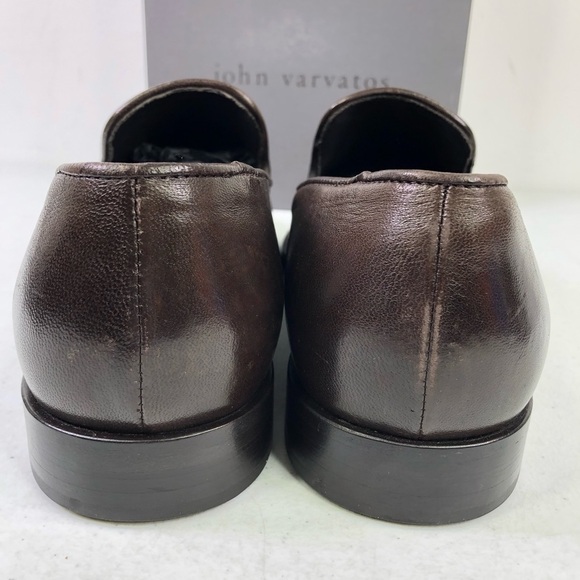John Varvatos Madison Apron Chocolate Loafer Shoes display picture 3